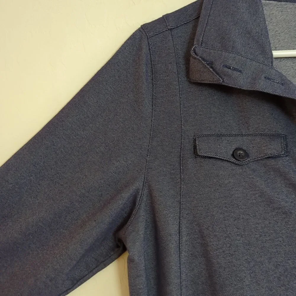 Nike Golf Sport Dark Blue Button Down 3/4 Sleeve Polo Shirt - Size L